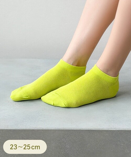 3coins（3coins）の「抗菌防臭加工メッシュスニーカー丈ソックス（ソックス/靴下・レディース・ブラック/ライトグリーン/ホワイト/グレー・FREE）」の4枚目の写真