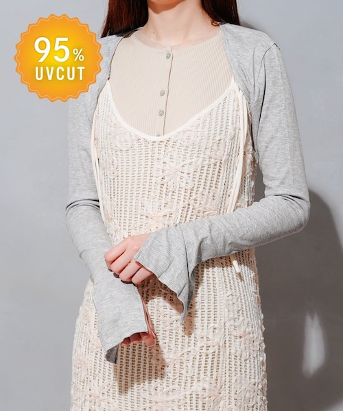 3coins（3coins）の「UVリブボレロ（ファッション雑貨・レディース・ブラウン/グレー・FREE）」の2枚目の写真