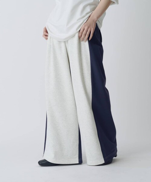 【WEB限定】配色スウェットワイドパンツ