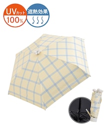 3coins | 晴雨兼用折傘フラワーチェック(折りたたみ傘)