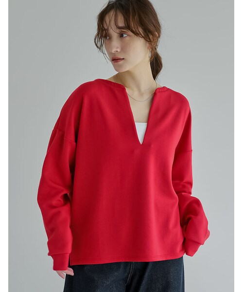 Re:EDIT（リエディ）の「マシュマロポンチスキッパートップス - トップス通販 | 人気レディースファッション - Re:EDIT（リエディ）（その他・レディース・ブラック/オフホワイト/杢グレー/レッド・M/L）」の5枚目の写真