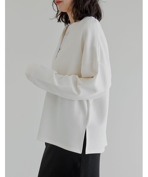 Re:EDIT（リエディ）の「マシュマロポンチスキッパートップス - トップス通販 | 人気レディースファッション - Re:EDIT（リエディ）（その他・レディース・ブラック/オフホワイト/杢グレー/レッド・M/L）」の22枚目の写真