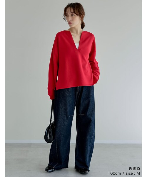 Re:EDIT（リエディ）の「マシュマロポンチスキッパートップス - トップス通販 | 人気レディースファッション - Re:EDIT（リエディ）（その他・レディース・ブラック/オフホワイト/杢グレー/レッド・M/L）」の16枚目の写真