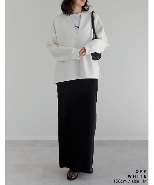 Re:EDIT（リエディ）の「マシュマロポンチスキッパートップス - トップス通販 | 人気レディースファッション - Re:EDIT（リエディ）（その他・レディース・ブラック/オフホワイト/杢グレー/レッド・M/L）」の15枚目の写真