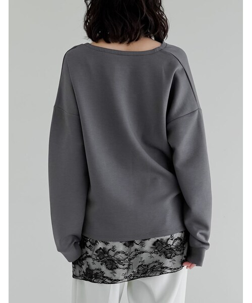 Re:EDIT（リエディ）の「マシュマロポンチスキッパートップス - トップス通販 | 人気レディースファッション - Re:EDIT（リエディ）（その他・レディース・ブラック/オフホワイト/杢グレー/レッド・M/L）」の20枚目の写真