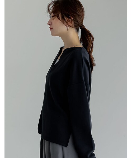 Re:EDIT（リエディ）の「マシュマロポンチスキッパートップス - トップス通販 | 人気レディースファッション - Re:EDIT（リエディ）（その他・レディース・ブラック/オフホワイト/杢グレー/レッド・M/L）」の13枚目の写真