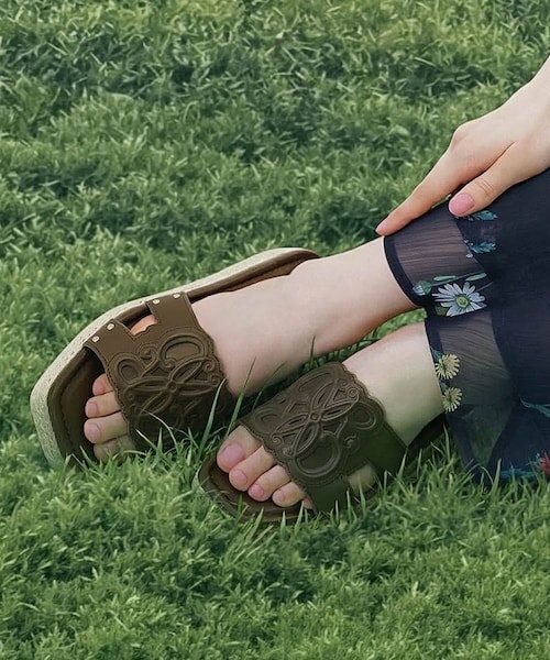 RANDA（ランダ）の「エンボスモノグラムジュートサンダル（その他・レディース・その他）」の4枚目の写真