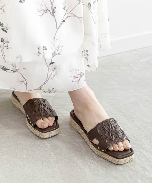 RANDA（ランダ）の「エンボスモノグラムジュートサンダル（その他・レディース・その他）」の2枚目の写真