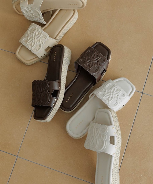 RANDA（ランダ）の「エンボスモノグラムジュートサンダル（その他・レディース・その他）」の6枚目の写真