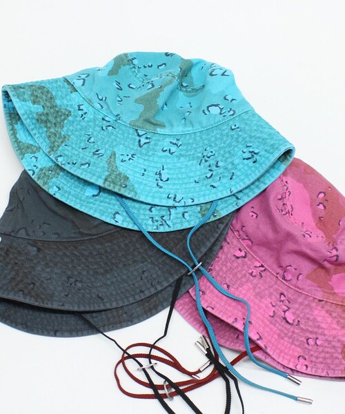 RNA(アールエヌエー)の「【sublimeroe / サブライムロー】E5212 DYED CAMO SAFARIHAT(帽子・レディース・ブラック/ターコイズ/ローズ)」の8枚目の写真