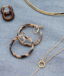 PUAL CE CIN | べっ甲カラー フープ イヤリング(イヤリング)