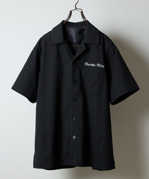 TWILL OPEN COLLAR S/S SHIRT / ワンポイント 刺繍 ツイル ショートスリーブ オープンカラー シャツ