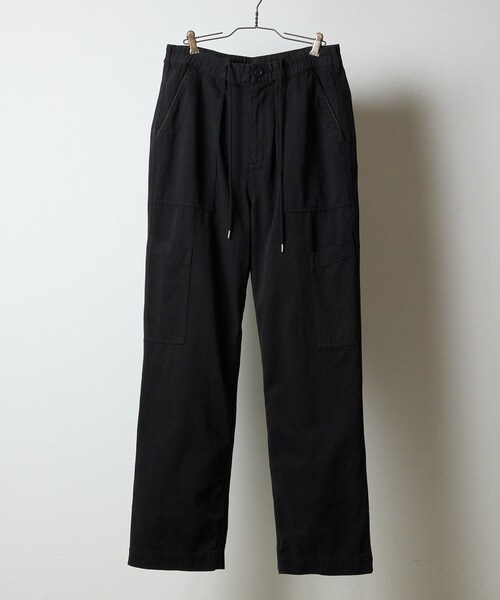 C/R/L TWILL STRAIGHT UTILITY PANTS / コットン レーヨン リネン ツイル ストレート ミリタリー ユーティリティー パンツ