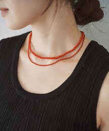 SHENERY | ガラス/オニキスビーズネックレス4mm(ネックレス)