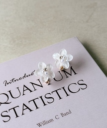 クリアフラワーイヤリング