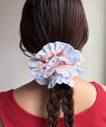 ストライプフリルシュシュ