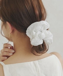 コットン風レースシュシュ