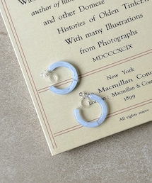 マーブルフープ樹脂イヤリング