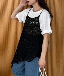CIAOPANIC TYPY（チャオパニックティピー）の「【willow】アシメレースヘムラインキャミチュニック（タンクトップ・レディース）」