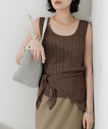 RIVE DROITE | 予約【アレンジ自在】ストール付ラメリブタンクトップ(タンクトップ)