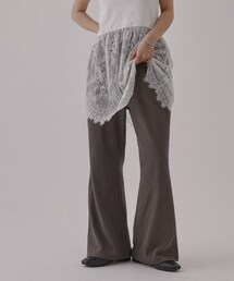 多機能テレコリブフレアパンツ