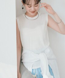 RIVE DROITE | 予約【上品な光沢が目を引く】シャイニーノースリTee(タンクトップ)