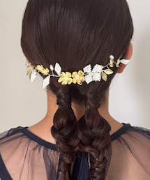 【オケージョン】フラワービーズヘッドアクセ
