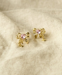 3coins | ストーンリボンイヤリング／KIDS(イヤリング)