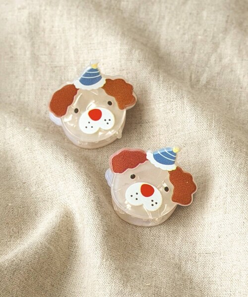 3coins（3coins）の「ドッグミニクリップ2個セット／KIDS（バレッタ/ヘアクリップ・キッズ・アイボリー/ベージュ/その他1/その他・FREE）」の2枚目の写真