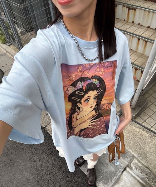 CIAOPANIC(チャオパニック)の「【RePRODUCTION LABEL / リプロダクションレーベル】アソートヴィンテージフェードTEE(Tシャツ/カットソー・レディース・ブラックその他3/ミッドナイトブルー/ブルー/ブラック/ブラックその他2/カーキ/チャコールグレー/ピンク/オフホワイト/レモンイエロー/シルバー/イエロー/ローズ/グレー/レッド・F)」の9枚目の写真