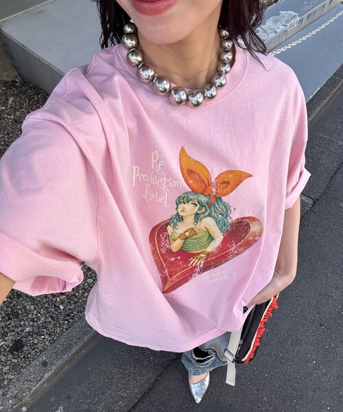 CIAOPANIC(チャオパニック)の「【RePRODUCTION LABEL / リプロダクションレーベル】アソートヴィンテージフェードTEE(Tシャツ/カットソー・レディース・ブラックその他3/ミッドナイトブルー/ブルー/ブラック/ブラックその他2/カーキ/チャコールグレー/ピンク/オフホワイト/レモンイエロー/シルバー/イエロー/ローズ/グレー/レッド・F)」の13枚目の写真