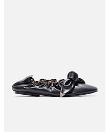 TOGA PULLA | Black Soft Leather Ballet