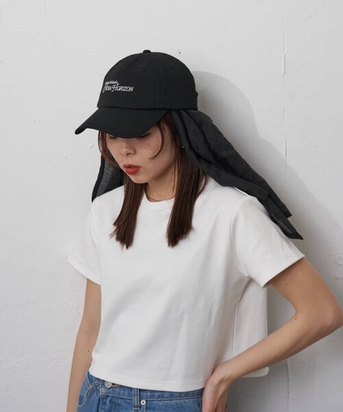 CIAOPANIC TYPY(チャオパニックティピー)の「【日焼け防止!】シアーシェード付きロゴキャップ(キャップ・レディース・サックスブルー/ブラック/トープ・ONE)」の2枚目の写真