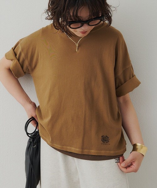 PUAL CE CIN(ピュアルセシン)の「【F&B】オーガニックコットンTシャツ(Tシャツ/カットソー・レディース・ピンク/サックスブルー/モカ/キャメル/アイボリー/イエロー・FREE)」の5枚目の写真