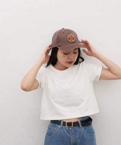 CIAOPANIC TYPY(チャオパニックティピー)の「ピグメント加工ワッペンキャップ(キャップ・レディース・チャコールグレー/ブルー/ブラウン/イエロー・ONE)」の2枚目の写真