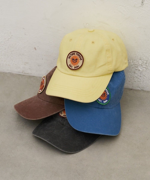CIAOPANIC TYPY(チャオパニックティピー)の「ピグメント加工ワッペンキャップ(キャップ・レディース・チャコールグレー/ブルー/ブラウン/イエロー・ONE)」の4枚目の写真