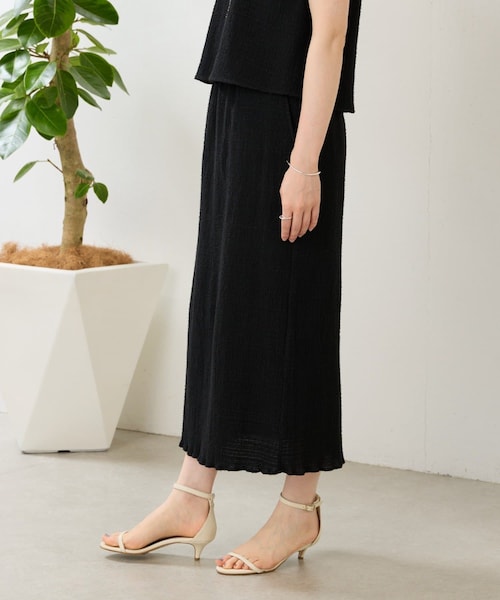 BEARDSLEY(ビアズリー)の「シャーリングジャガードスカート《15 quinze》(スカート・レディース・ブラック/ベージュ・F)」の1枚目の写真