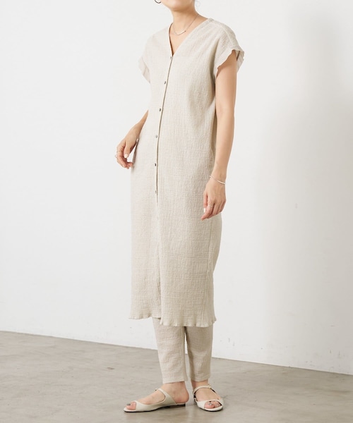 BEARDSLEY（ビアズリー）の「シャーリングジャガードフレンチワンピ《15 quinze》（ワンピース・レディース・ブラック/ベージュ・F）」の2枚目の写真