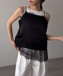 CAPRICIEUX LE'MAGE | 〈C.L〉ヴィンテージサテンレースキャミ(トップス)