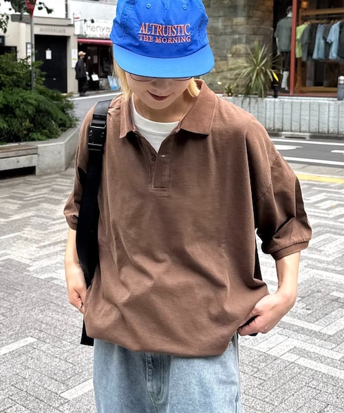 CIAOPANIC TYPY(チャオパニックティピー)の「ピグメント加工メッシュポロ(ポロシャツ・メンズ・チャコールグレー/ネイビー/ブラウン・L/M)」の2枚目の写真