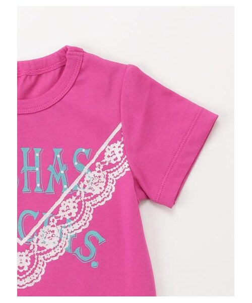 HAKKA BABY（ハッカベビー）の「［ベビー］32/-天竺半袖Tシャツ(接触冷感)（トップス・キッズ・ピンク/ライトグレ-・L）」の4枚目の写真