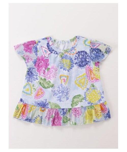 HAKKA BABY（ハッカベビー）の「［ベビー］32/-天竺オリジナルダリアハートプリントチュニックTシャツ（トップス・キッズ・ピンク/ブルー・L）」の10枚目の写真