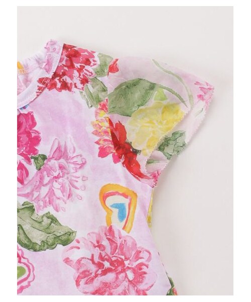 HAKKA BABY（ハッカベビー）の「［ベビー］32/-天竺オリジナルダリアハートプリントチュニックTシャツ（トップス・キッズ・ピンク/ブルー・L）」の4枚目の写真