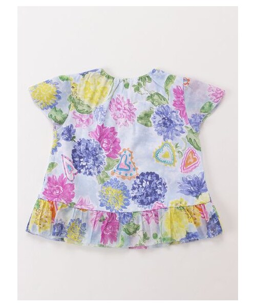 HAKKA BABY（ハッカベビー）の「［ベビー］32/-天竺オリジナルダリアハートプリントチュニックTシャツ（トップス・キッズ・ピンク/ブルー・L）」の8枚目の写真
