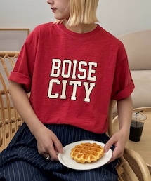 CIAOPANIC TYPY | 【UNISEX】ピグメント加工スラブカレッジロゴTEE(Tシャツ/カットソー)
