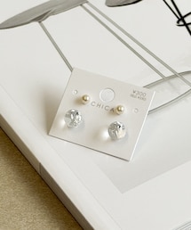 パールボールピアス4個セット