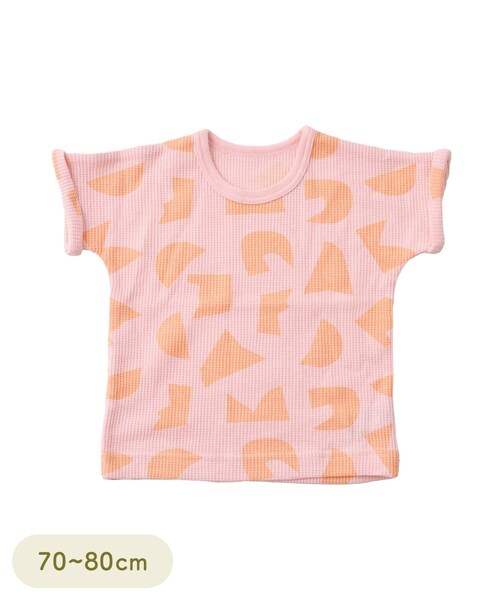 3coins(3coins)の「ワッフルフレンチT:70~80cm(Tシャツ/カットソー・キッズ・その他/ピンク・FREE)」の2枚目の写真