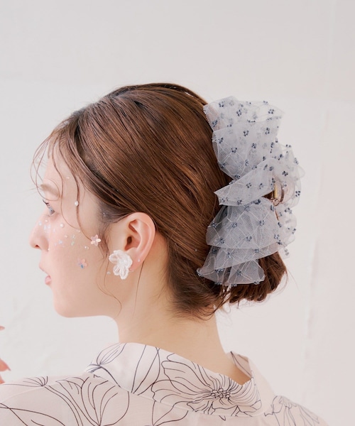 Lattice(Lattice)の「【浴衣におすすめ】ビーズビッグクリップ(バレッタ/ヘアクリップ・レディース・イエロー/ホワイト/グレー・FREE)」の3枚目の写真