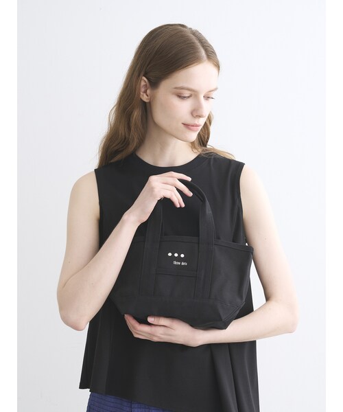 three dots（スリードッツ）の「トートバッグ ミニ（その他・natural/black/black/navy/green）」の9枚目の写真