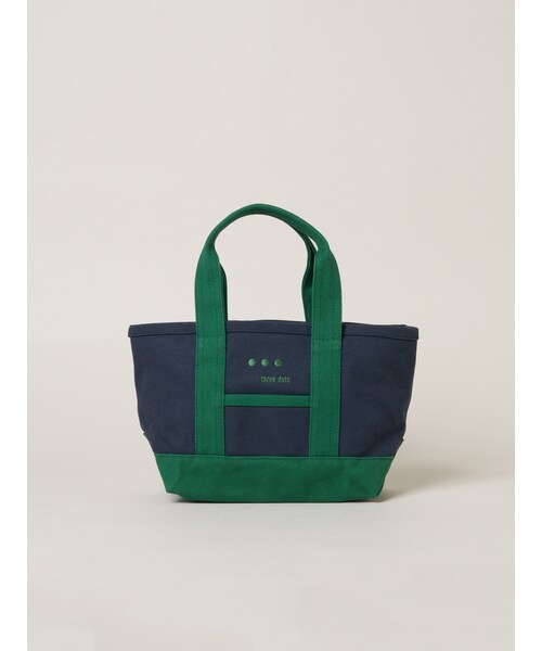 three dots（スリードッツ）の「トートバッグ ミニ（その他・natural/black/black/navy/green）」の3枚目の写真
